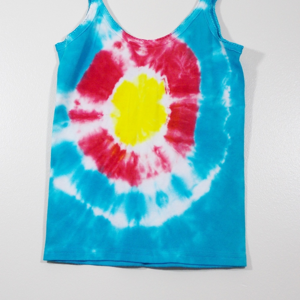 Hand tie dyed tank top size L - Picture 2 of 2